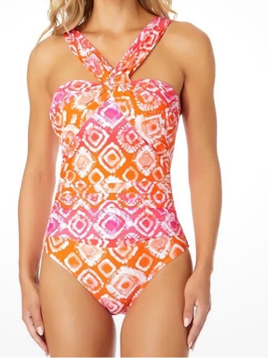 Anne Cole Other - Anne Cole Women's Tie Dye Foulard Twist Bandeau One-Piece Swimsuit